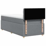 vidaXL Sommier à lattes de lit avec matelas gris clair 80x200 cm tissu