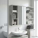 vidaXL Armoire murale de salle de bain Gris Béton 20 x 16 x 62 5 cm