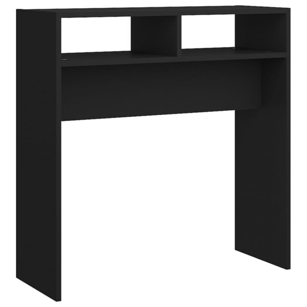 vidaXL Table console noir 78x30x80 cm bois d'ingénierie