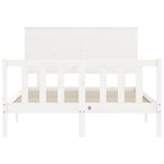 vidaXL Cadre de lit sans matelas blanc 140x190 cm bois de pin massif