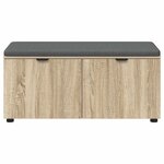vidaXL Banc d'entrée avec coussin Chêne Sonoma 100 x 38 x 46 cm