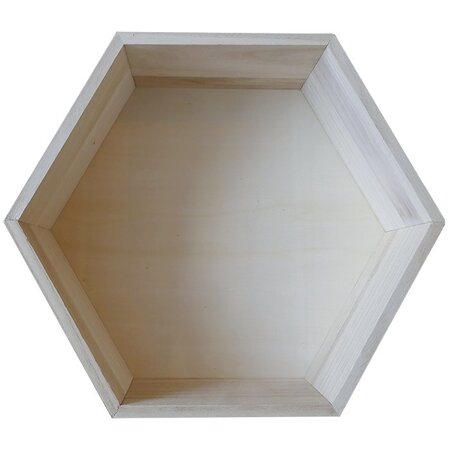 Etagère hexagone en bois 30 x 26 5 x 10 cm
