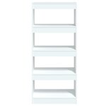 vidaXL Bibliothèque/Séparateur de pièce Blanc brillant bois ingénierie