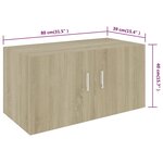 vidaXL Armoire murale Chêne sonoma 80x39x40 cm Bois d'ingénierie