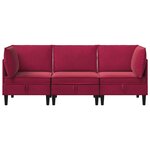 vidaXL Ensemble de meubles pour le salon 3 Pièces Bordeaux Velours