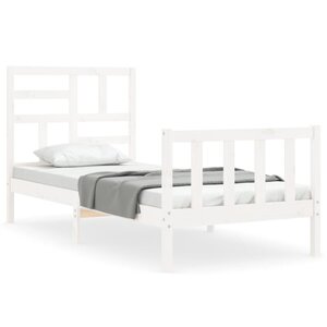 vidaXL Cadre de lit sans matelas blanc bois de pin massif