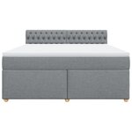 vidaXL Sommier à lattes de lit avec matelas Gris clair 180x200cm Tissu