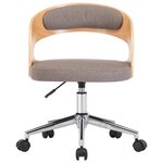 vidaXL Chaises pivotantes à manger lot de 2 taupe bois courbé et tissu