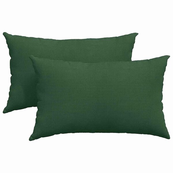 vidaXL Coussins de canapé 2 Pièces Vert foncé 50 x 30 cm