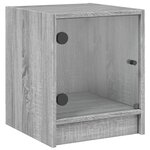 vidaXL Tables de chevet et portes vitrées 2Pièces sonoma gris 35x37x42cm