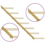 vidaXL Casier à vin mural pour 7 bouteilles 2 Pièces Doré Métal