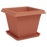 vidaXL Pots de plantes 24 Pièces Rouge brique 38 x 38 x 30 cm Plastique
