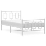 vidaXL Cadre de lit métal sans matelas et pied de lit blanc 100x200 cm