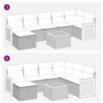 vidaXL Salon de jardin avec coussins 8 Pièces beige résine tressée