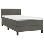 vidaXL Sommier à lattes de lit et matelas Gris foncé 80x200 cm Velours