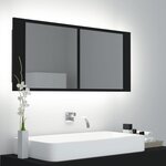 vidaXL Armoire à miroir de salle de bain LED Noir 100x12x45 Acrylique
