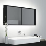 Vidaxl armoire à miroir de salle de bain led noir 100x12x45 acrylique