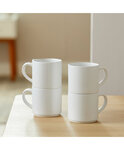 Cricut 4 Mugs Empilables Ceramique Blanc 300 ml