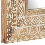vidaXL Miroir sculpté à la main 50x50x2 6 cm Bois de manguier solide