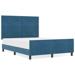 vidaXL Cadre de lit avec tête de lit Bleu foncé 140 x 200 cm Velours