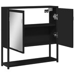 vidaXL Armoire à miroir de salle de bain noir bois d'ingénierie
