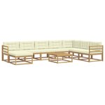 vidaXL Ensemble de canapés d'extérieur 9 Pièces Blanc et crème