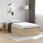vidaXL Cadre de lit Marron 90 x 190 cm Bois d'ingénierie
