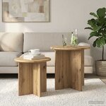 vidaXL Ensemble de tables d'appoint 2 pc Chêne artisanal Ø 45 x 45 cm