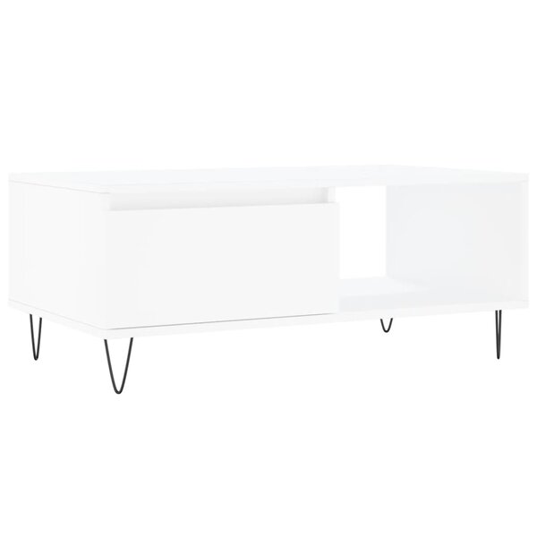 vidaXL Table basse Blanc 90x50x36 5 cm Bois d'ingénierie