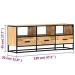 vidaXL Meuble TV 120x30x45 cm Bois solide de manguier