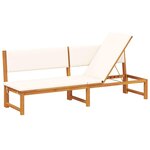 vidaXL Transat 1-personne Marron 200 x 57 x 75cm Bois d'acacia massif