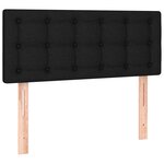 vidaXL Sommier à lattes de lit avec matelas Noir 90x200 cm Tissu