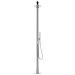 vidaXL Douche de jardin avec base gris 230 cm Acier inoxydable