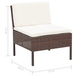 vidaXL Salon de jardin 8 Pièces avec coussins résine tressée marron