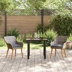vidaXL Ensemble de salle à manger pour jardin 3 Pièces Gris polyrotin