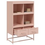vidaXL Buffet haut rose 68 5x39x111 5 cm acier laminé à froid