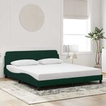 vidaXL Cadre de lit Dover vert foncé 180x200 cm velours