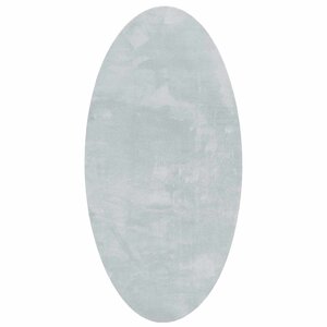 vidaXL Tapis de surface ovale HUARTE Gris 100 x 200 cm 100 Polyester