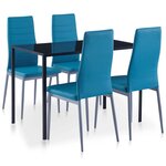 vidaXL Ensemble de salle à manger 5 Pièces Bleu
