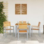 vidaXL Ensemble de salle à manger pour jardin 5 Pièces Gris et marron