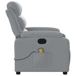 vidaXL Fauteuil de massage inclinable Gris clair Tissu
