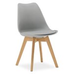 Chaise Grise avec Pieds en Bois