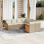 vidaXL Salon de jardin avec coussins 8 Pièces beige résine tressée