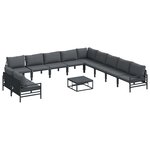 vidaXL Ensemble de canapé de jardin 12 Pièces Anthracite Acier