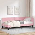 vidaXL Cadre de lit d'angle avec matelas Autre 2 Pièces Gris Velours