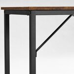 Bureau table poste de travail 80 x 50 x 75 cm pour bureau salon chambre assemblage simple métal style industriel marron rustique et noir