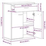vidaXL Buffet vieux bois 60x30x75 cm bois d'ingénierie