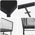 vidaXL Ensemble de salle à manger pour jardin 7 Pièces Noir polyrotin