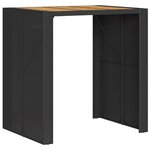 vidaXL Ensemble de bar de jardin 5 Pièces avec coussins noir poly rotin