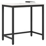 vidaXL table Blanc 80 x 50 x 77 cm Bois d'ingénierie et acier